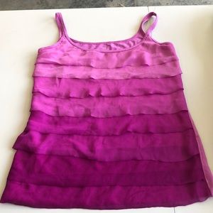 Pink ruffle tank top